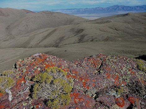 From a peak on Battle Mountain, with Ward's Humvee far below