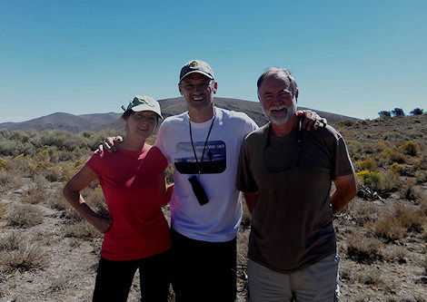 With Moni Waiblinger and Bob Verish, who found the first stone from the fall (19 gm)