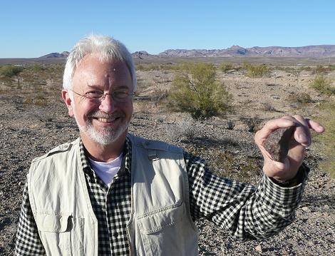 Barry Gheesling with his first meteorite find