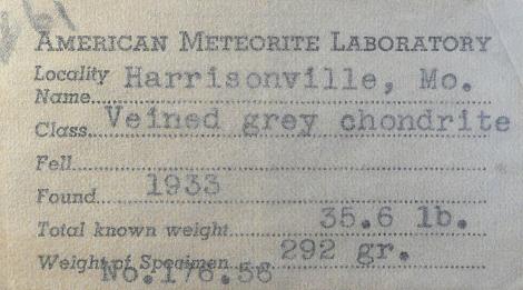 Original AML specimen label