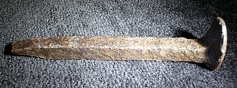 Railroad spike I recovered in the Holbrook strewn field on 12.14.07 - when skunked on meteorites, one must find the next-best thing ;-)