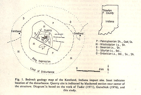 Kentland impact crater map