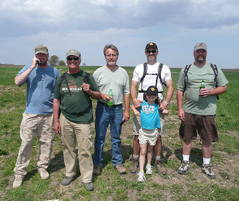 In the strewn field with Robert Ward, Jack Schrader, Karl Aston, Maddie and Todd Parker