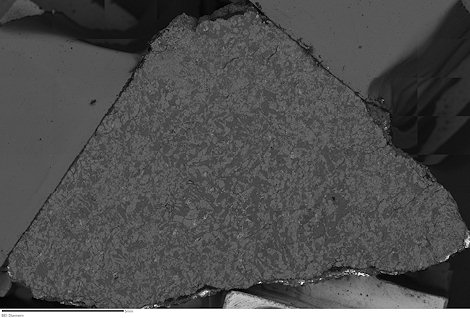 Back-scattered electron map of the removed end section