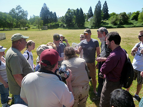 With Robert, showing the locals what to look for in the field