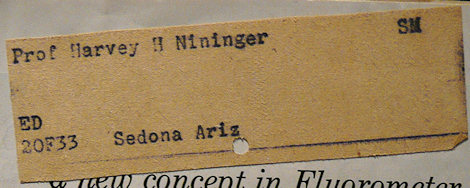 Detail of Prof Harvey H Nininger mailing label